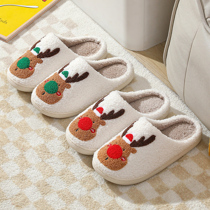 Warm Home Christmas  Cotton Slippers