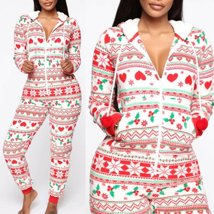 Hooded Christmas Pajamas set  for women