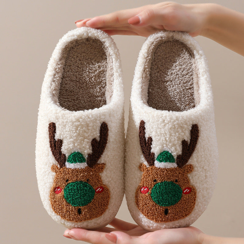 Warm Home Christmas  Cotton Slippers