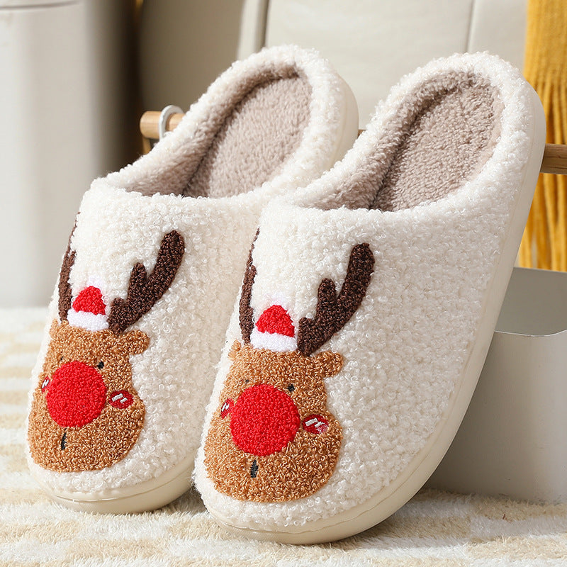 Warm Home Christmas  Cotton Slippers