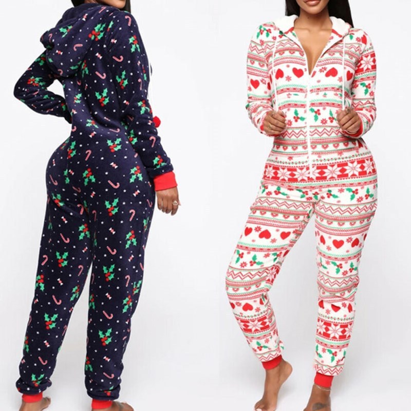Hooded Christmas Pajamas set  for women