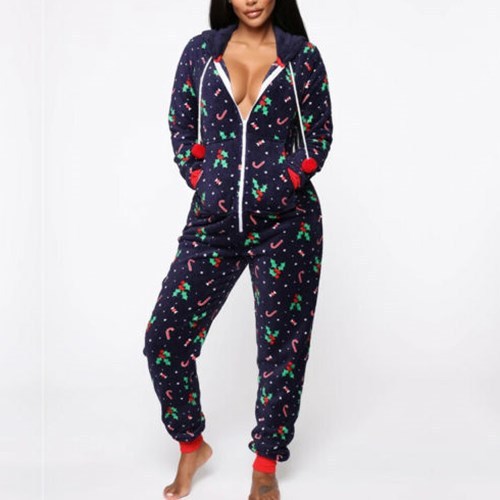 Hooded Christmas Pajamas set  for women