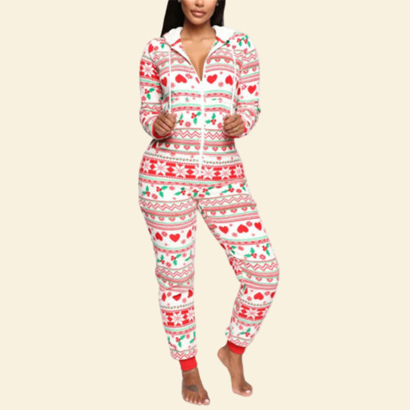 Hooded Christmas Pajamas set  for women