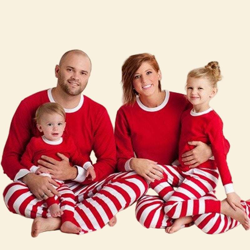 Family striped christmas pajamas