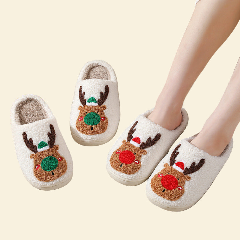 Warm Home Christmas  Cotton Slippers