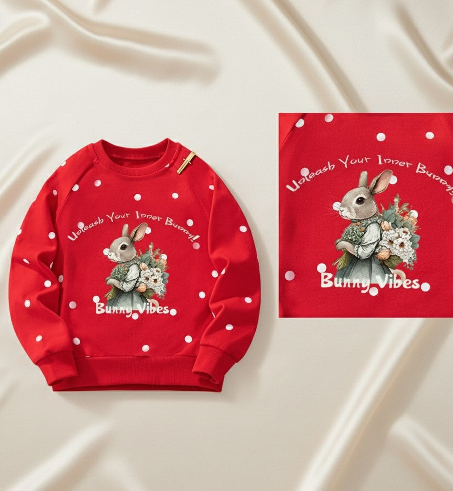 Children's Bunny Polka Dot Sweatshirt