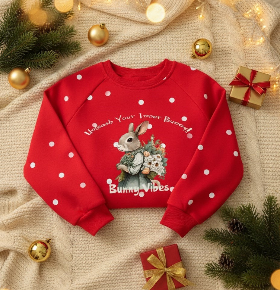 Children's Bunny Polka Dot Sweatshirt