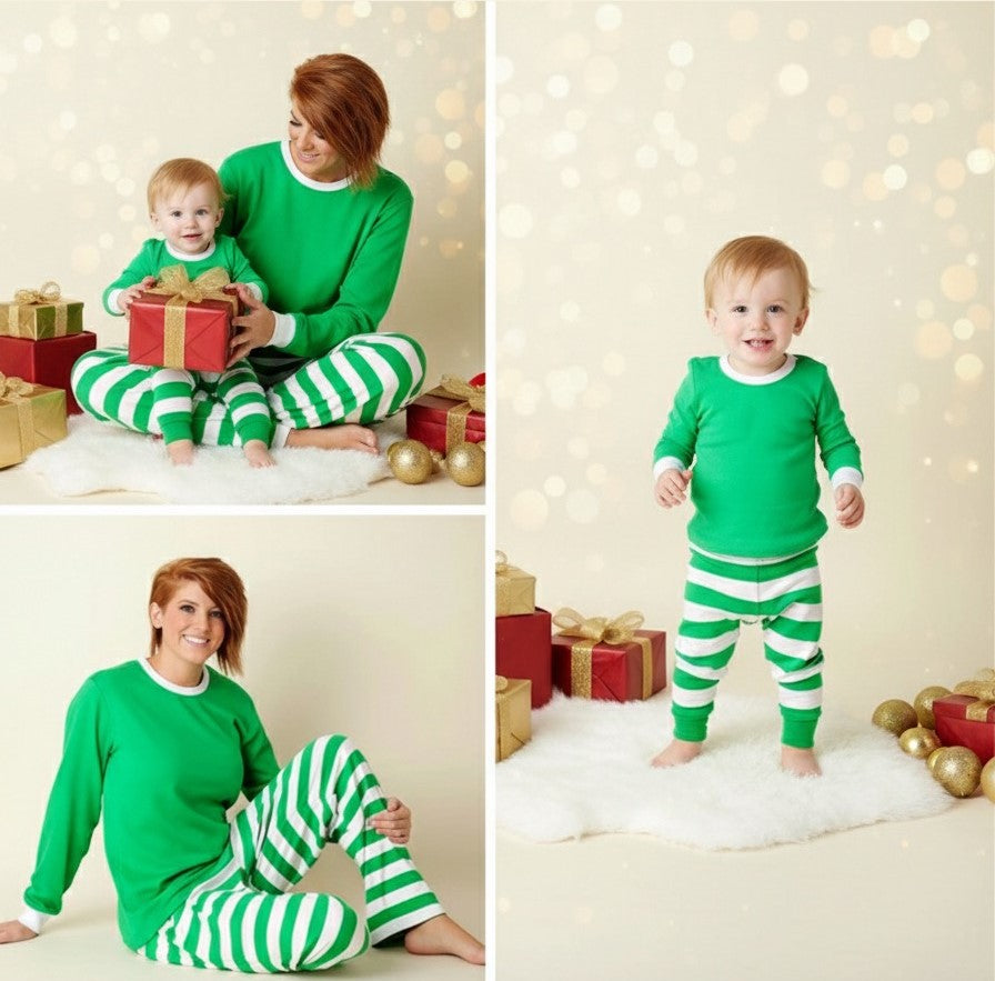 Family striped christmas pajamas