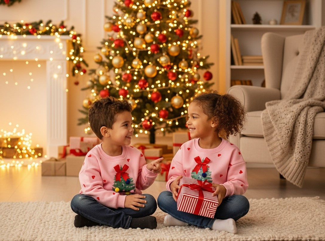 Children's Christmas Tree Applique Sweatshirt