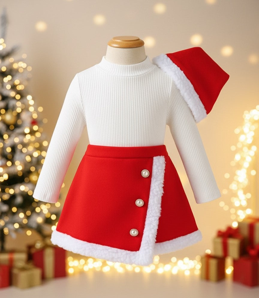 Children's Christmas Outfit Set with Santa Hat
