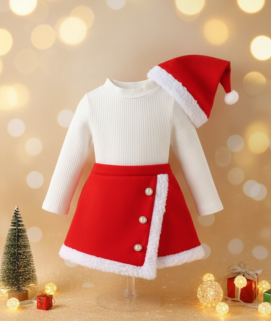 Children's Christmas Outfit Set with Santa Hat