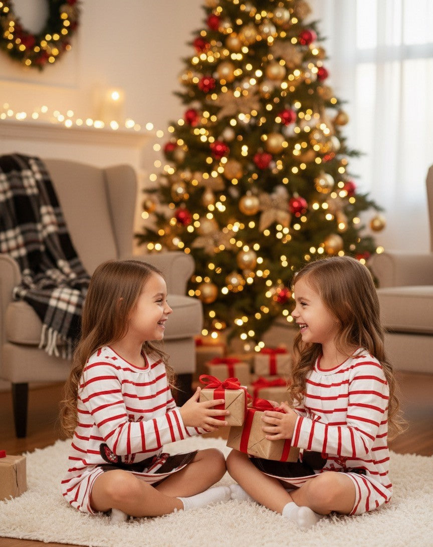 Children's Striped Long Sleeve Dress