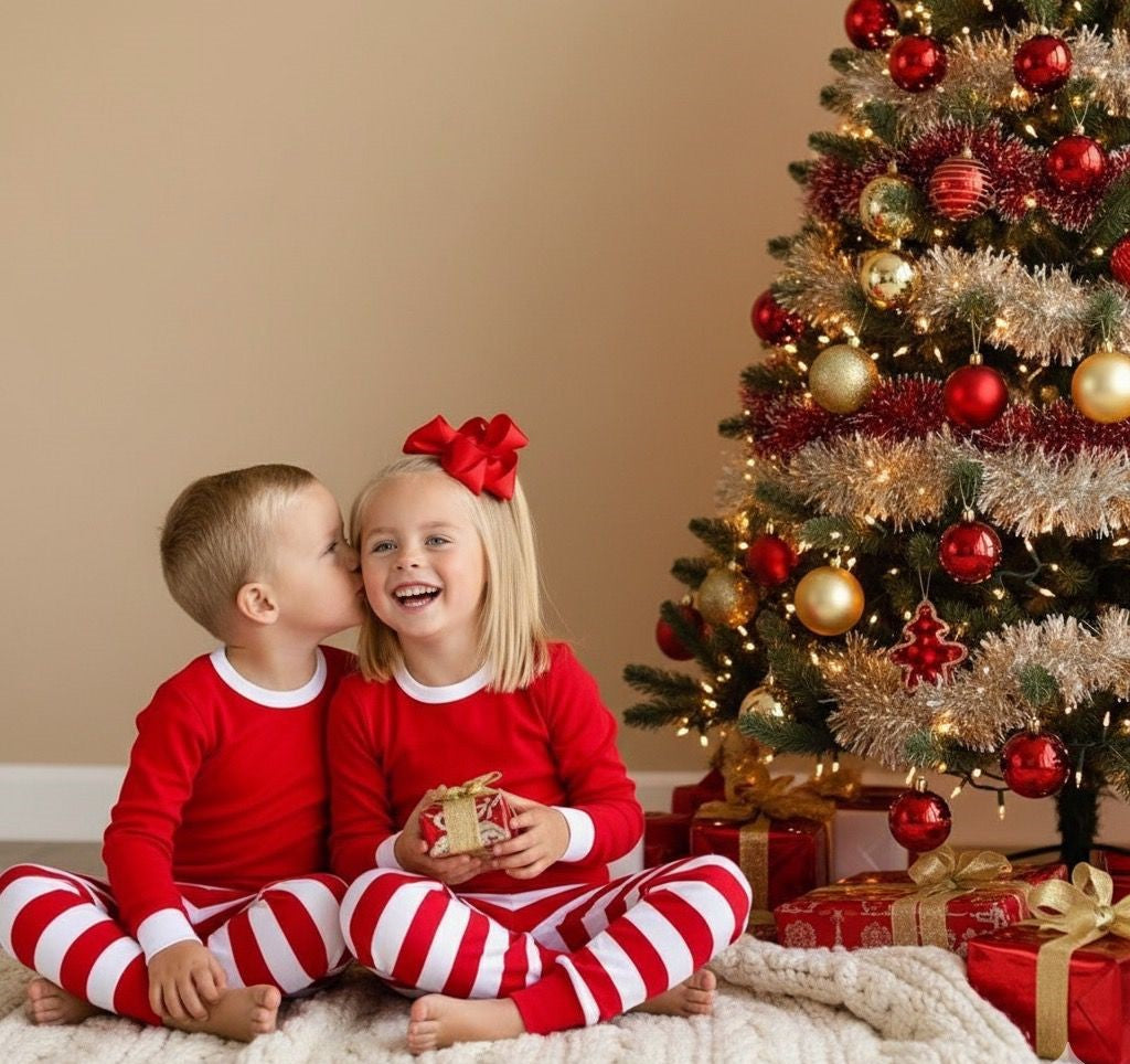 Family striped christmas pajamas
