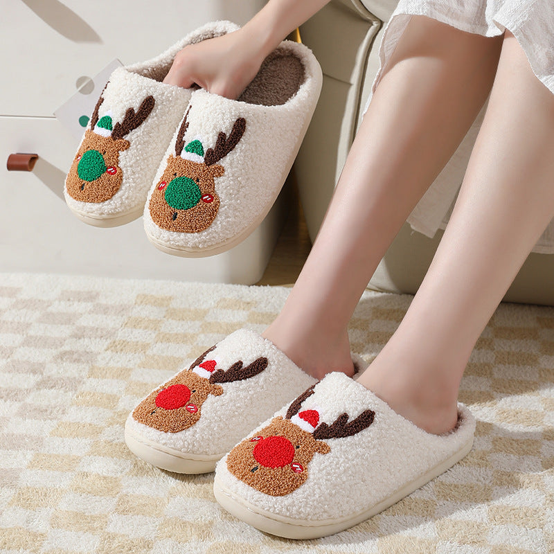 Warm Home Christmas  Cotton Slippers
